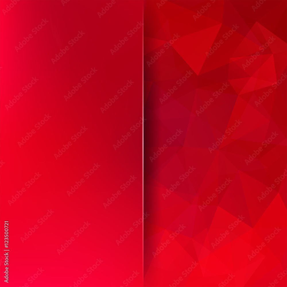 Fototapeta premium Background made of red triangles. Square composition with geometric shapes and blur element. Eps 10
