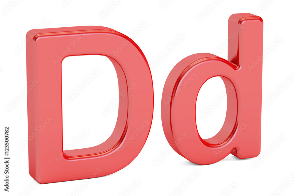 English letter D alphabet, 3D rendering Stock Illustration Adobe Stock
