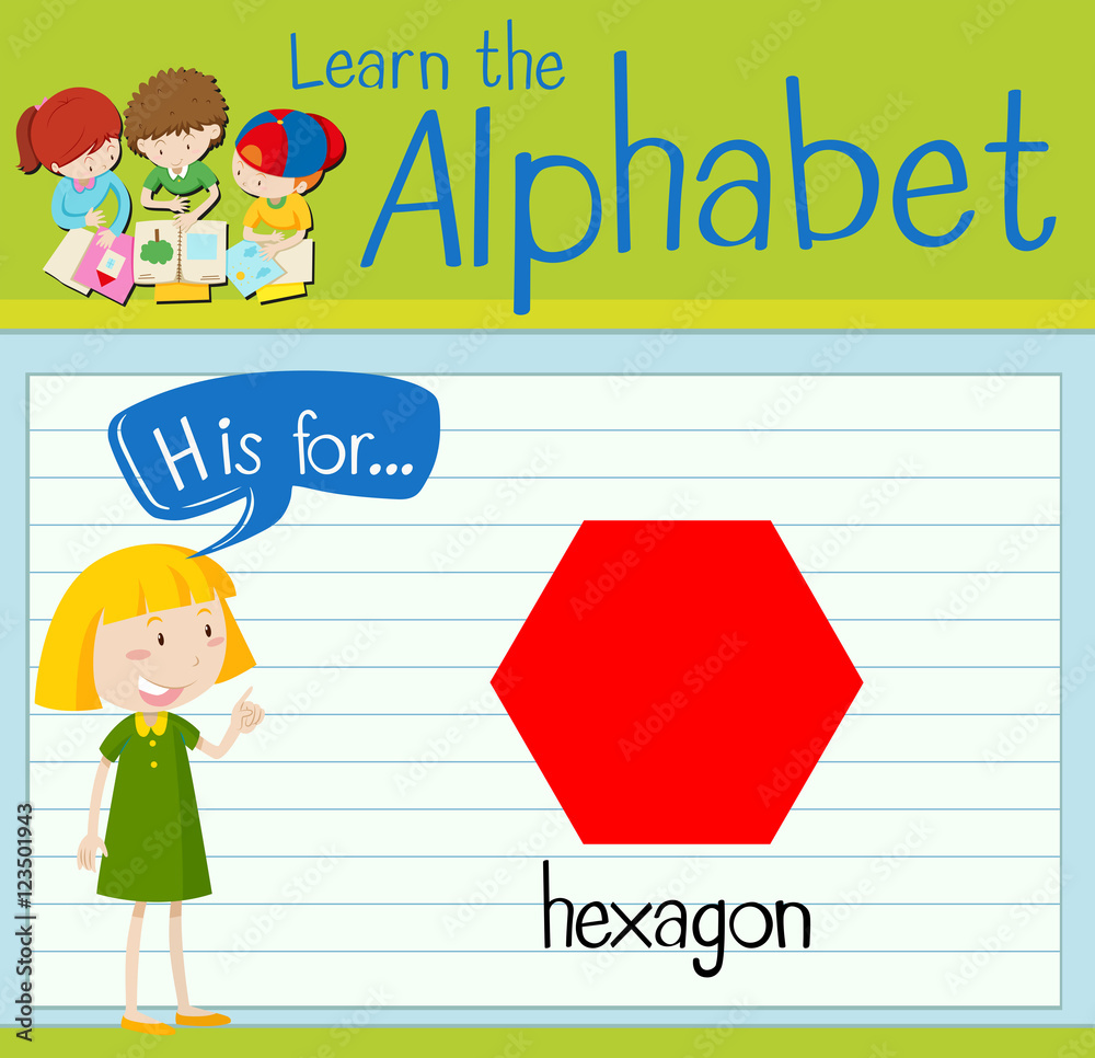 Flashcard letter H is for hexagon Flashcard letter H is for hexagon