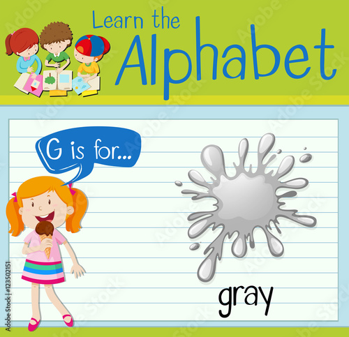 Flashcard letter G is for gray