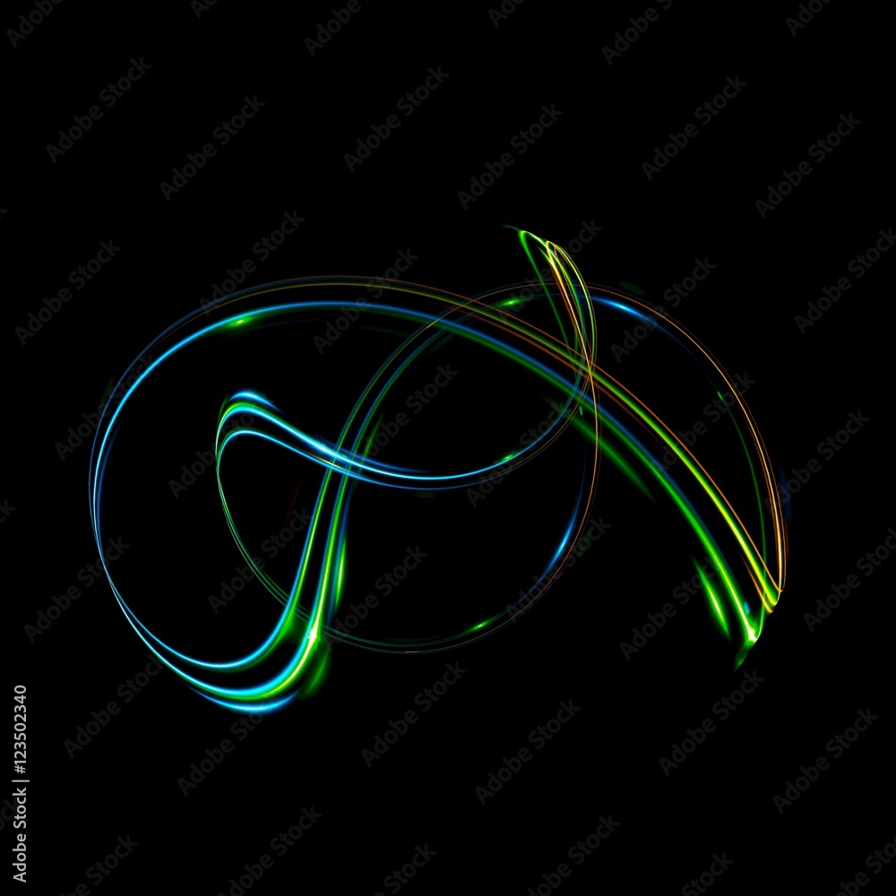 Colorful abstract background. Glow lines. Curve lightings streaks on black background Colorful abstract background. Glow lines. Curve lightings streaks on black background
