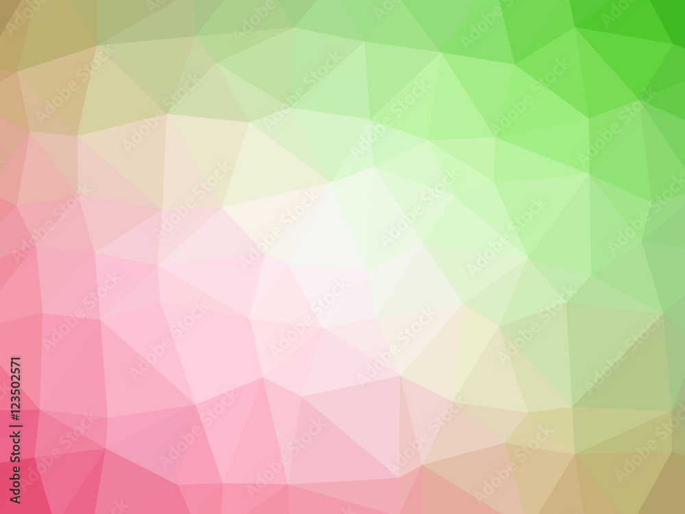 Abstract green pink gradient polygon shaped background