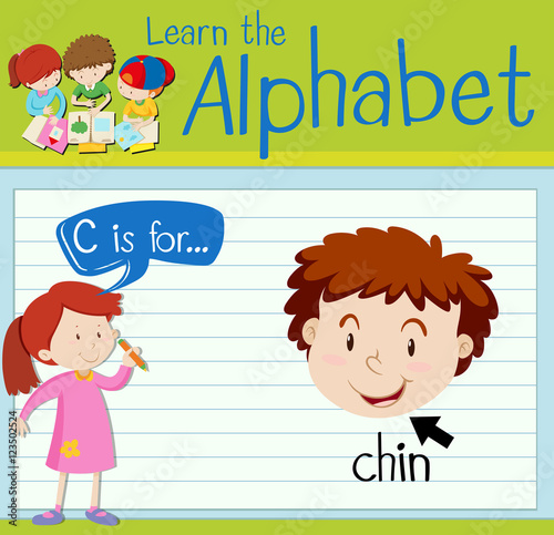 Flashcard letter C is for chin