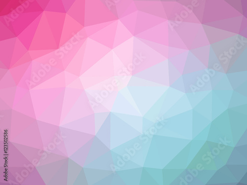 Fototapeta Naklejka Na Ścianę i Meble -  Abstract pink teal blue gradient low polygon shaped background