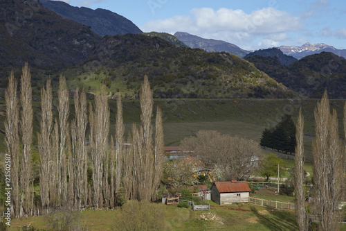Rural landscape of the Manihuales River Valley along the Carratera Austral in the Aysen Region of southern Chile. photo
