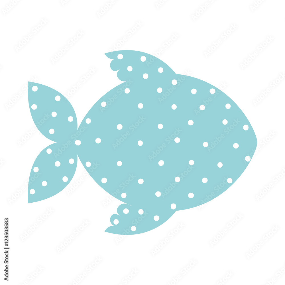 pattern with fish shape animal color vector illustration