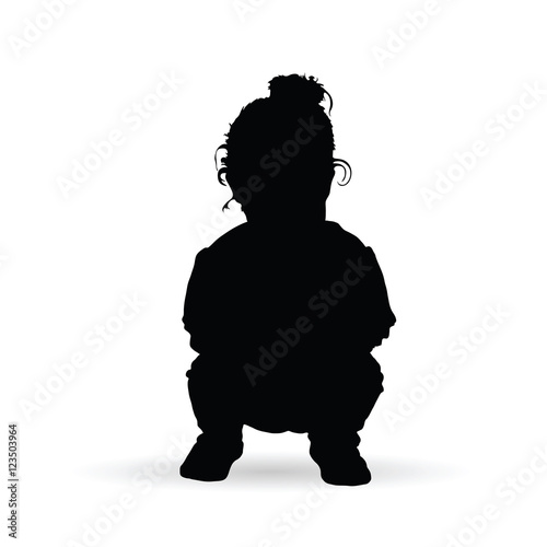 child little and pretty silhouette illustration