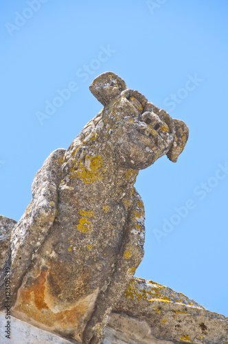 Close-up of ancient stone creature