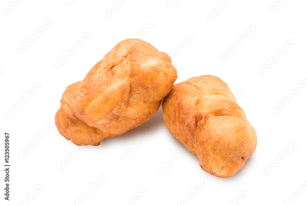 Puff pastry with jam on white background
Puff pastry with jam on white background