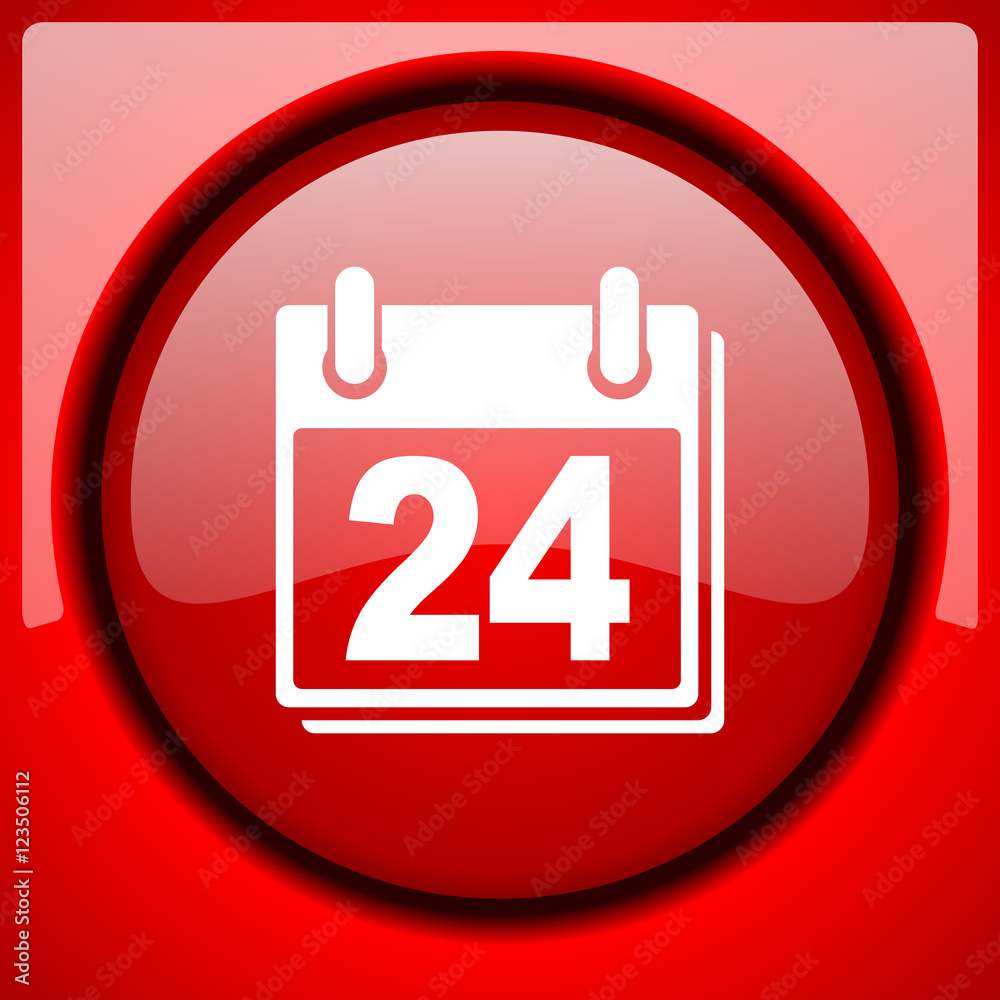 calendar red icon plastic glossy button calendar red icon plastic glossy button
