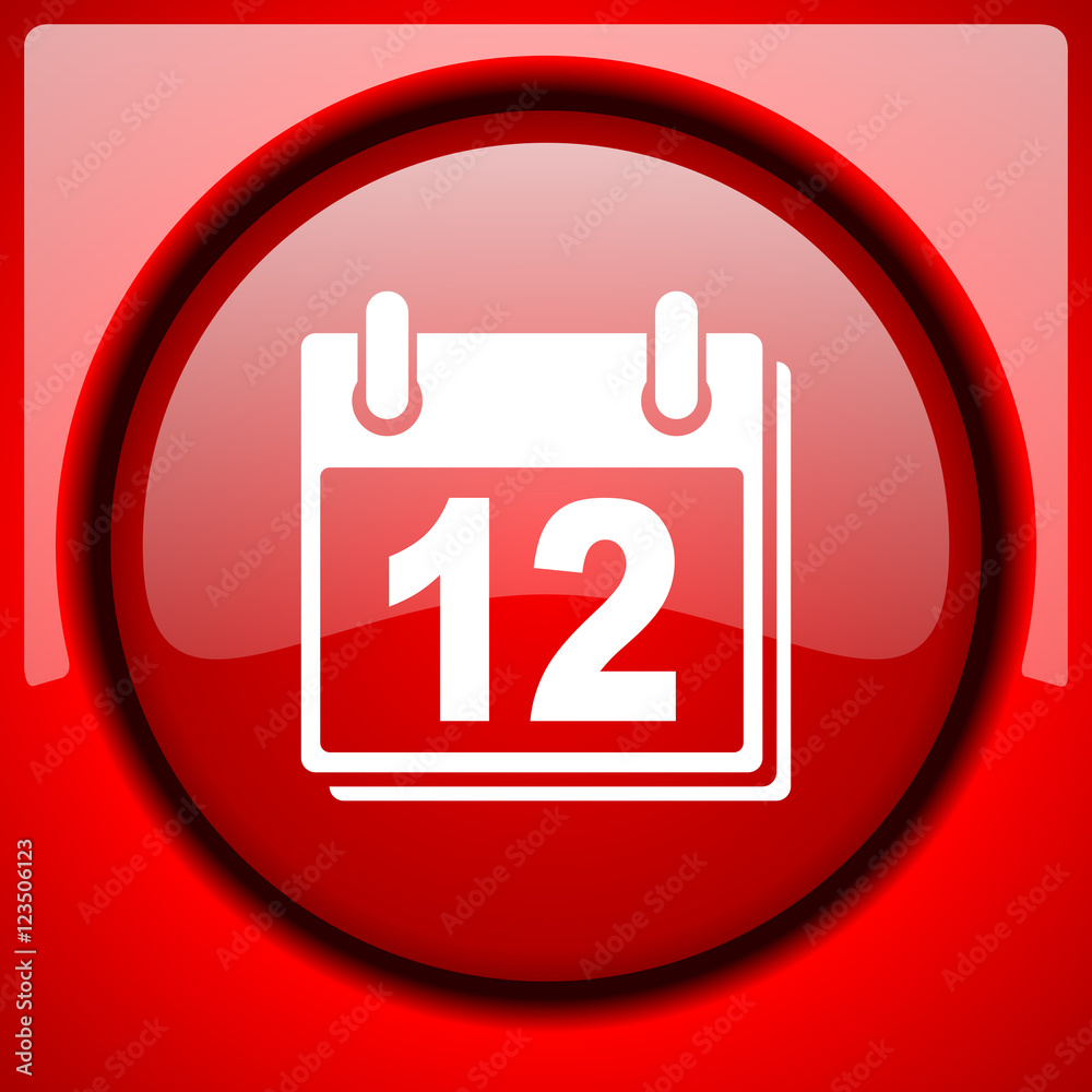 calendar red icon plastic glossy button calendar red icon plastic glossy button