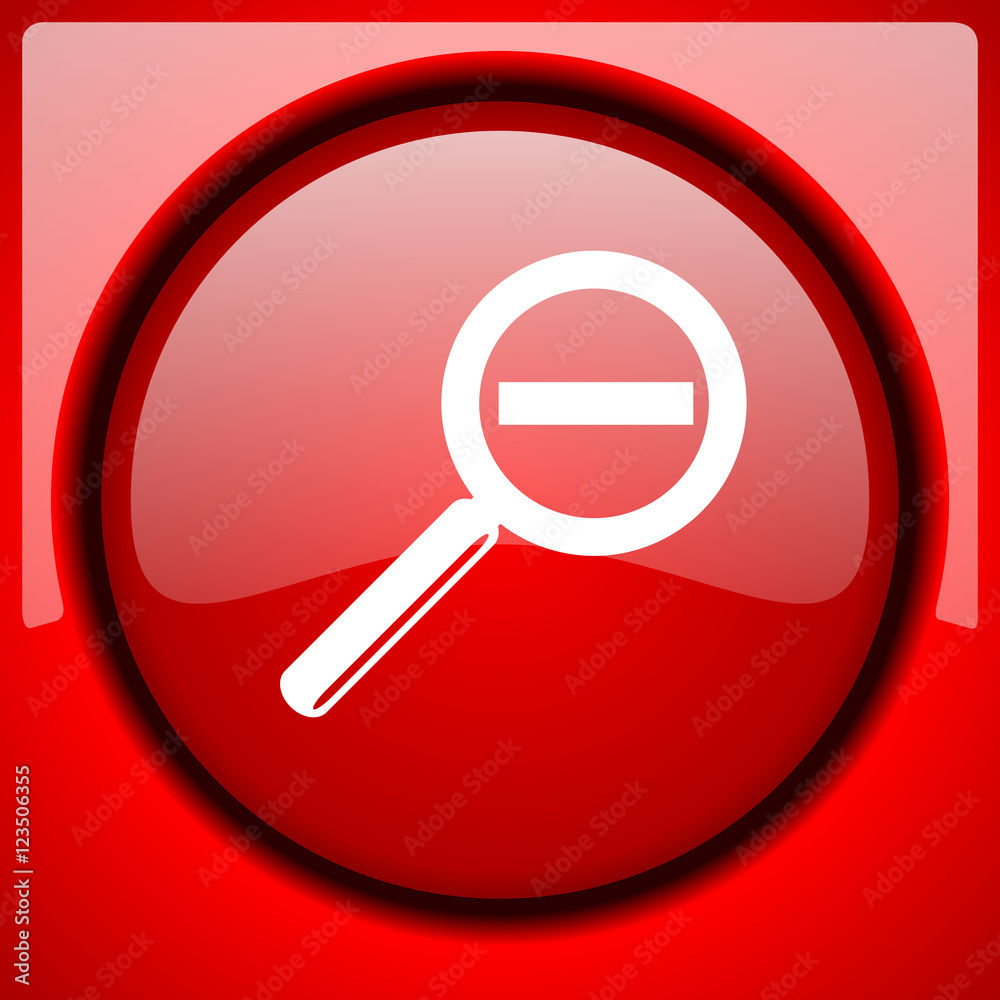 lens red icon plastic glossy button lens red icon plastic glossy button