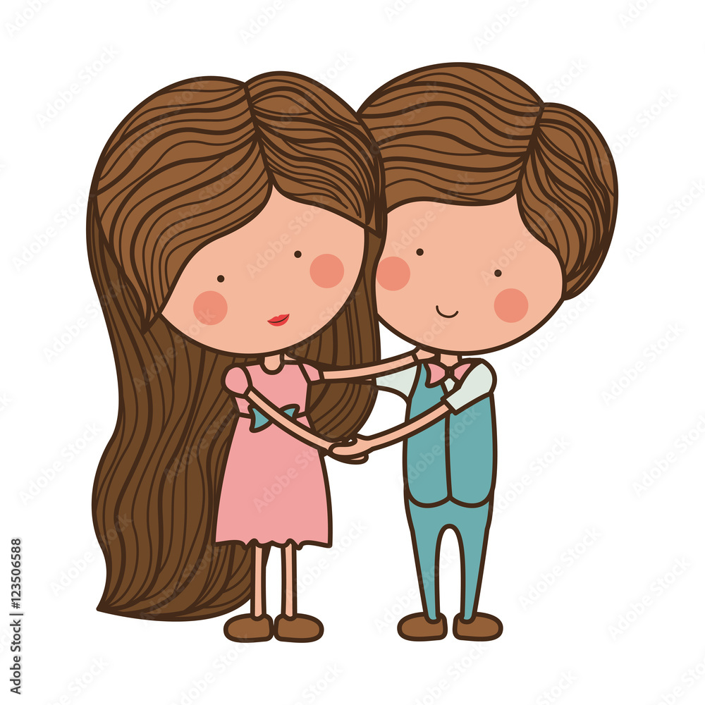 embraced couple in love with clothes vector illustration embraced couple in love with clothes vector illustration