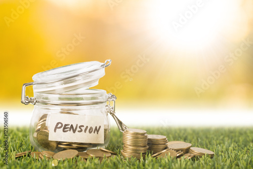 Pension saving money concept