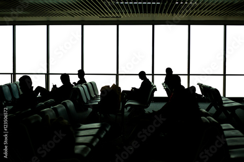Airport terminal passenger waiting © hin255