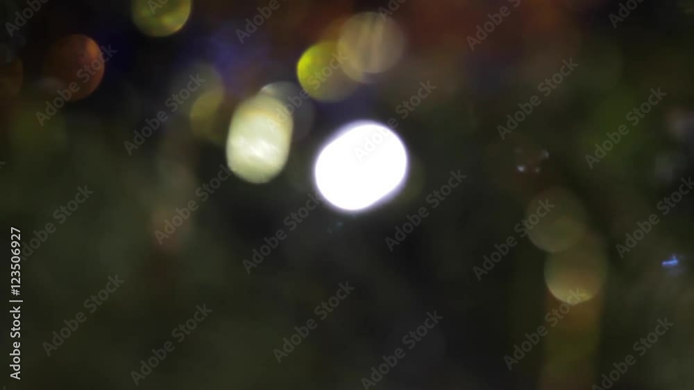 Christmas Tree Detail, Tinsel And Lights, Winter, Holyday, Rack Focus