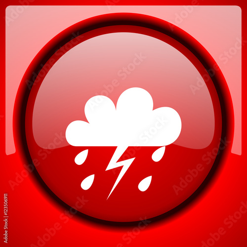 storm red icon plastic glossy button