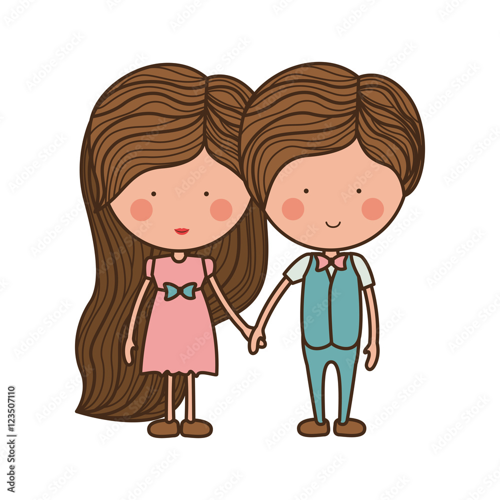 couple holding hands with clothes vector illustration couple holding hands with clothes vector illustration