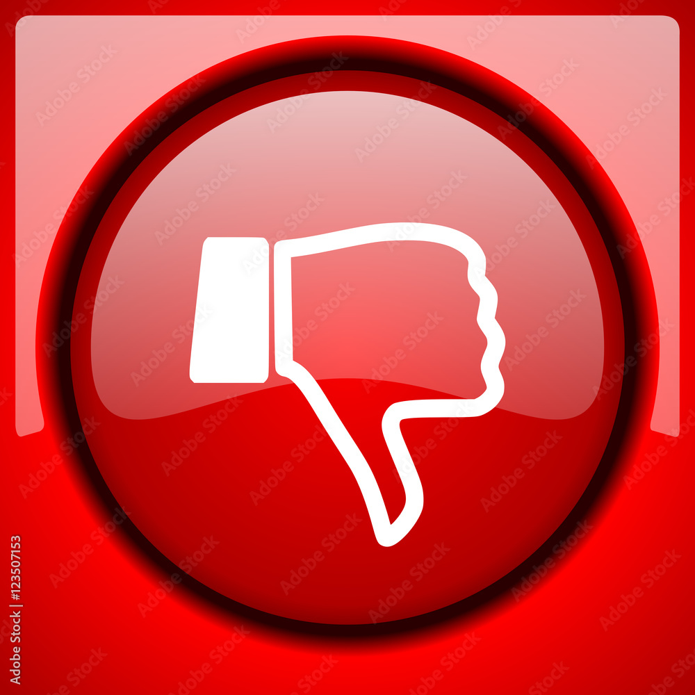 dislike red icon plastic glossy button dislike red icon plastic glossy button