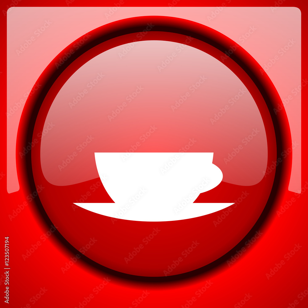 espresso red icon plastic glossy button espresso red icon plastic glossy button