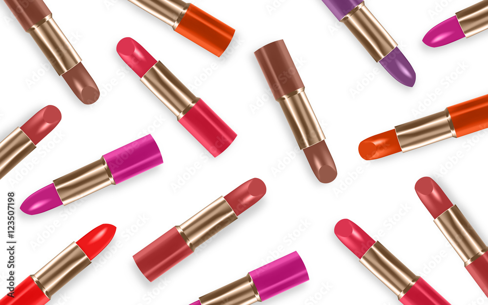 Lipstick color set isolated on white background Lipstick color set isolated on white background