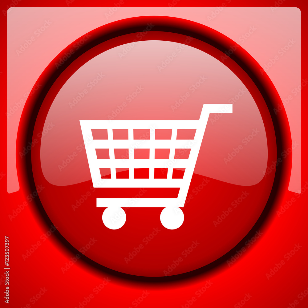 cart red icon plastic glossy button cart red icon plastic glossy button