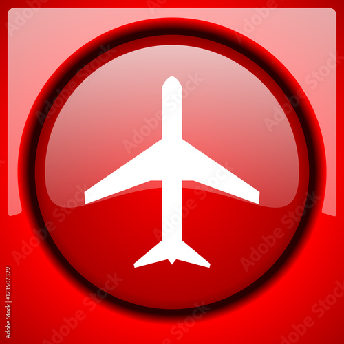 Free Download plane red icon plastic glossy button - GFXLoad