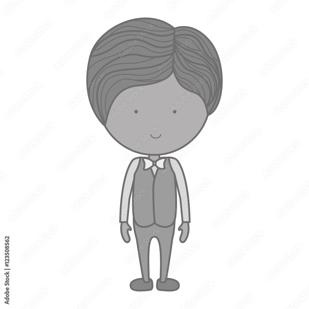 monochrome groom with suit formal and bowtie vector illustration monochrome groom with suit formal and bowtie vector illustration