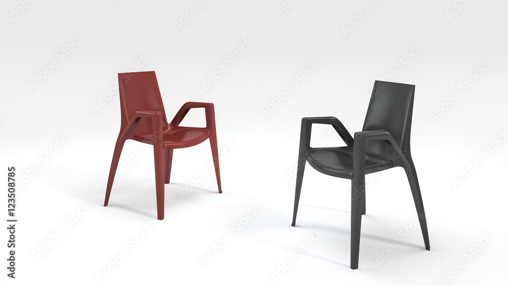 3d rendering good design black and red chair 3d rendering good design black and red chair