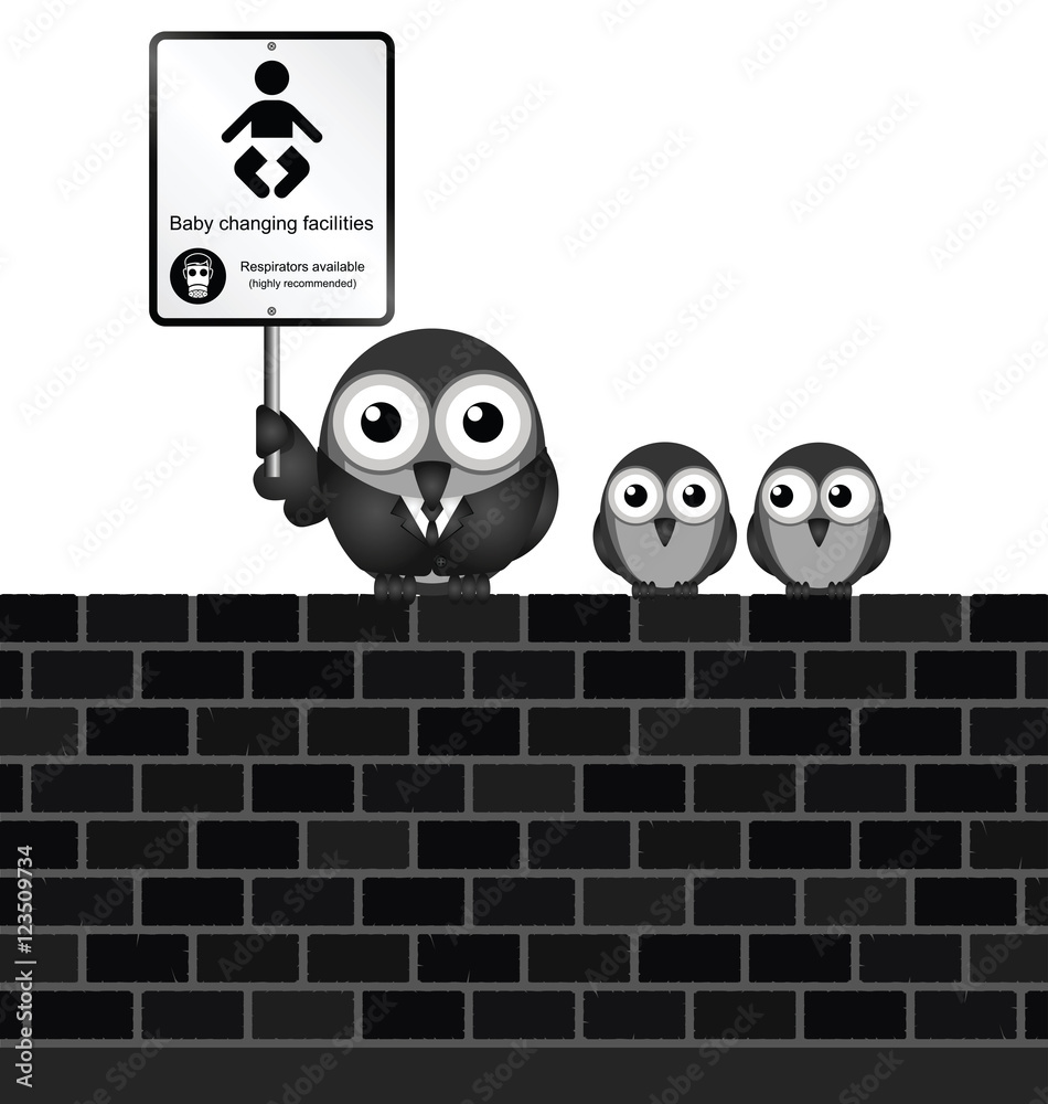 Obraz premium Comical baby changing facilities with respirators 