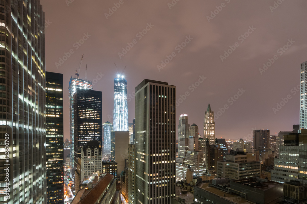New York Skyline on a Foggy Night