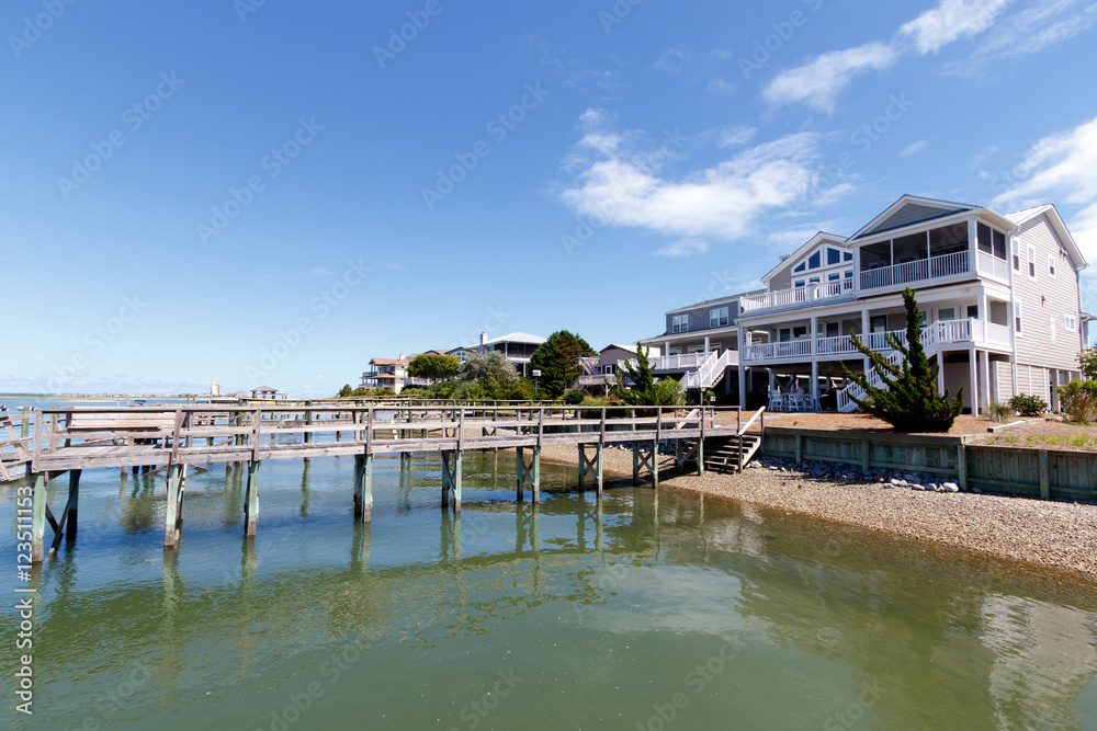Luxury beach vacation rental houses on the inter coastal waterway, North Carolina