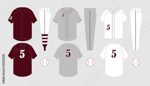 Baseball jersey vector templates various uniform styles