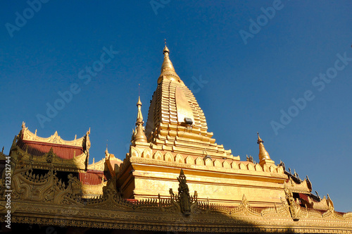 Shwezigon Pagoda in Bagan  Myanmar.