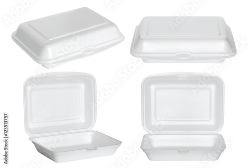 set of white styrofoam box isolated on white
