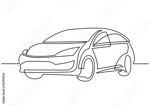 continuous line drawing of motor car