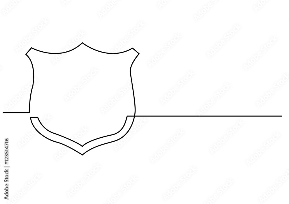 continuous line drawing of protective shield