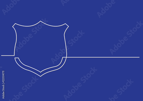 continuous line drawing of protective shield