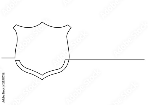 continuous line drawing of protective shield