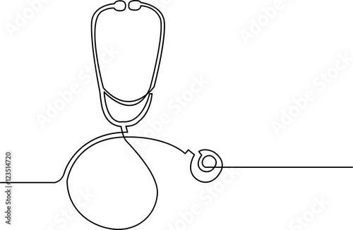 continuous line drawing of stethoscope