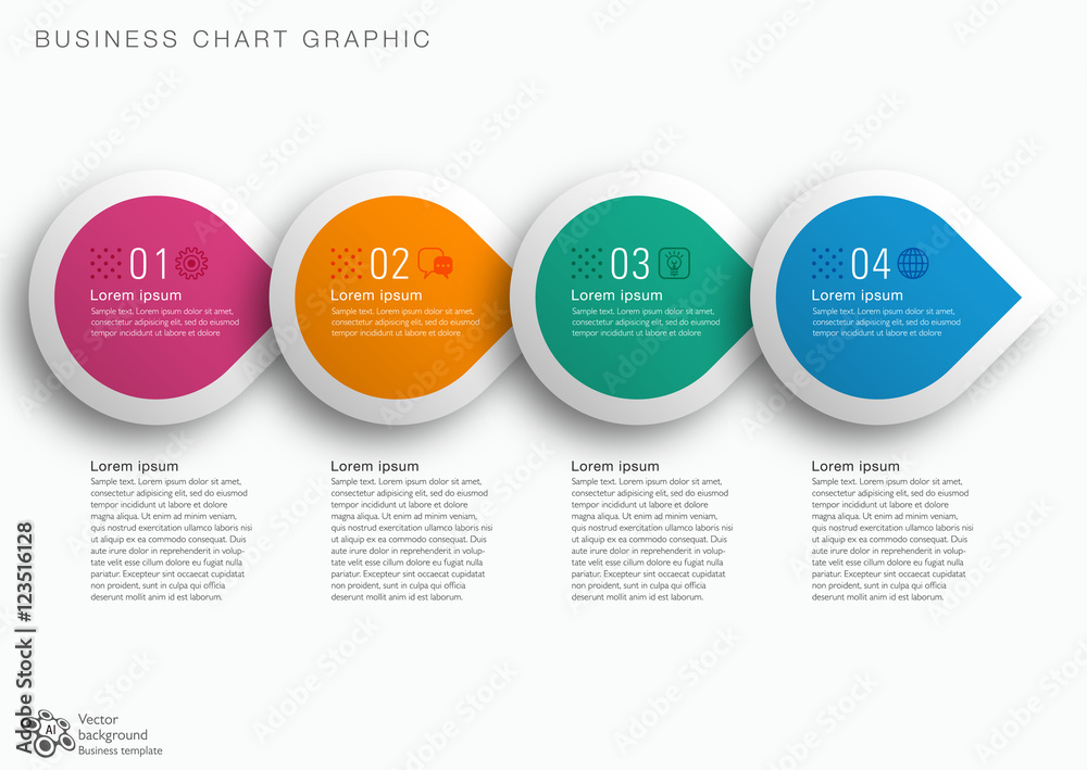 Business Chart 4-Step Process #Vector Graphic