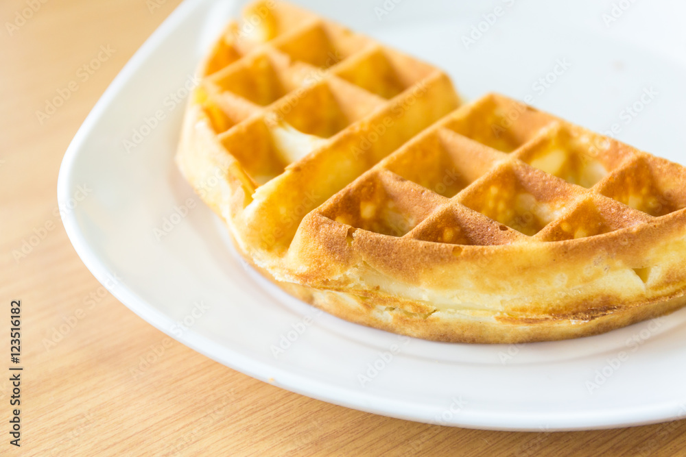 homemade waffle in white dish homemade waffle in white dish
