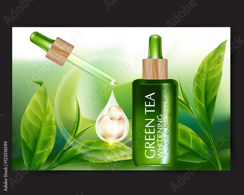 Green tea Serum Skin Care Cosmetic.