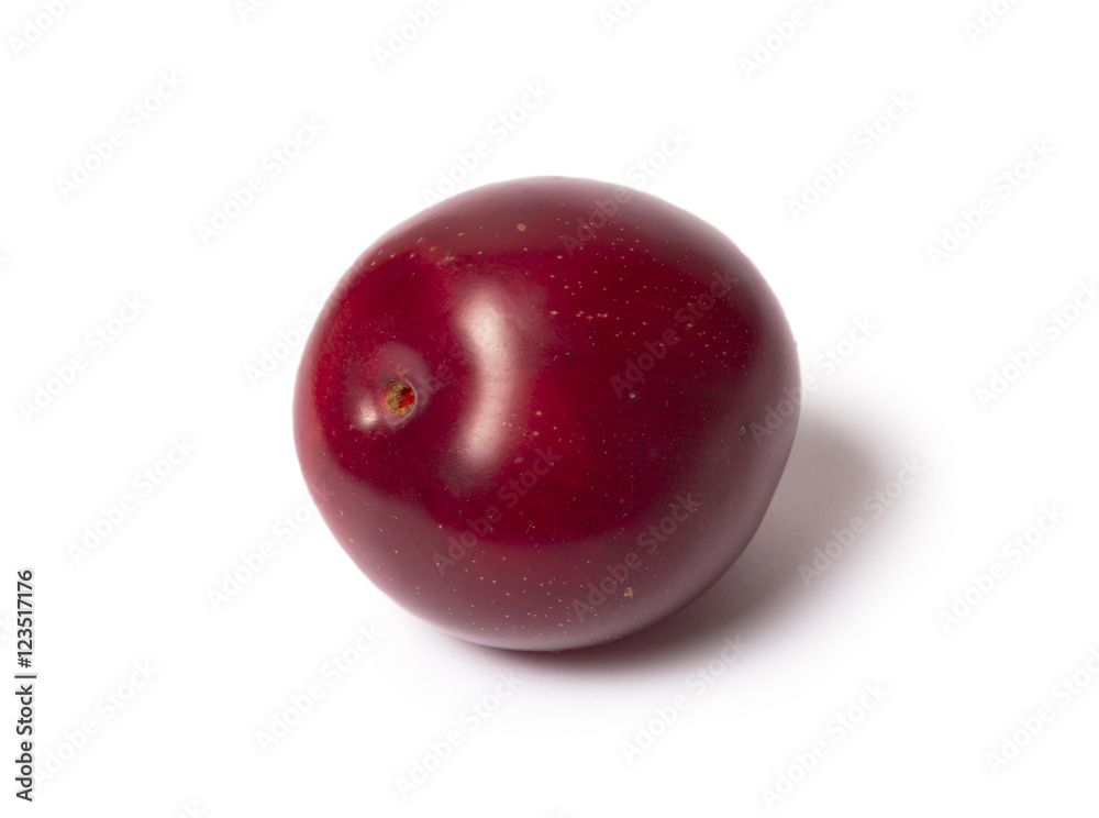 Red plum fruit isolated on white background Red plum fruit isolated on white background