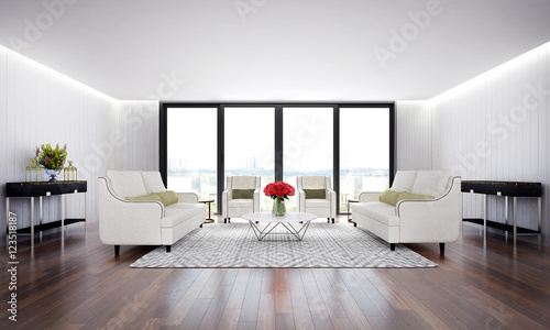 white luxury living room 