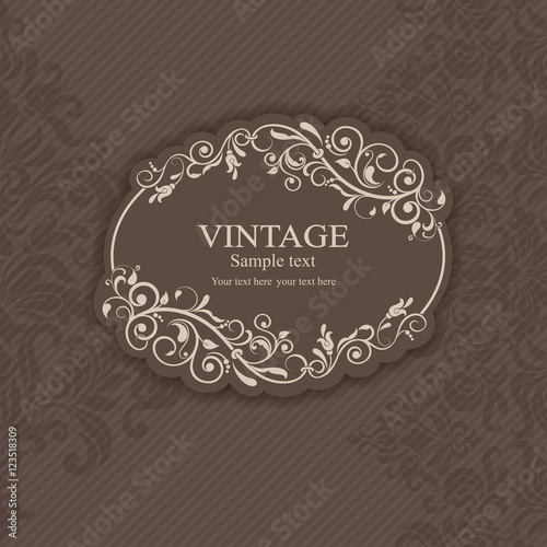 Invitation cards in an old-style beige and brown