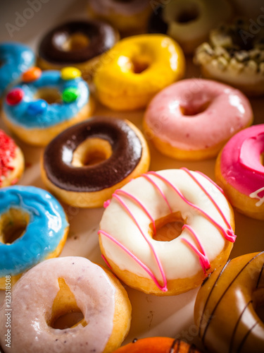 Multi-colored donuts