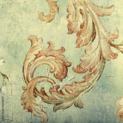 Detail of vintage shabby chic wallpaper