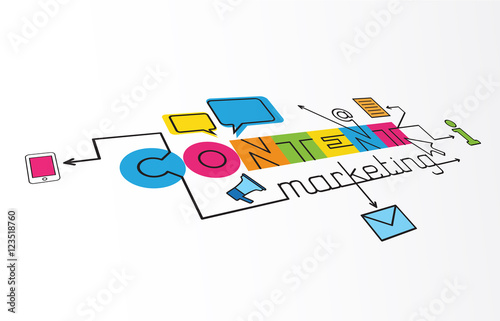 CONTENT MARKETING Vector Line Concept Icons