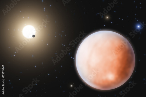 Fototapeta Naklejka Na Ścianę i Meble -  Planets and stars in the milky Way. 